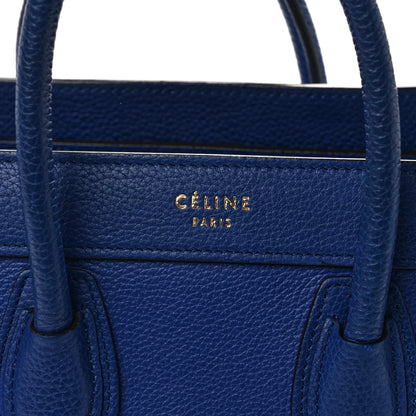 Celine Drummed Calfskin Nano Luggage Indigo 11 of 11