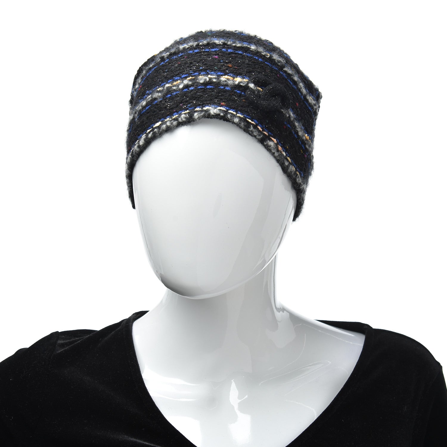 Chanel Wool Beanie Hat Black 2 of 4