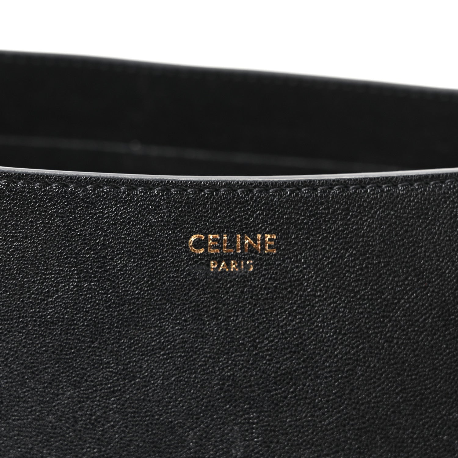 Celine Shiny Lambskin Soft Triomphe Little Half Moon Bag Black 6 of 9