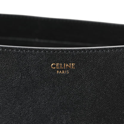 Celine Shiny Lambskin Soft Triomphe Little Half Moon Bag Black 6 of 9