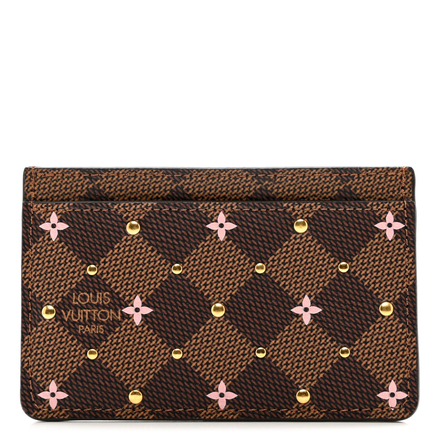 Damier Ebene Studded Card Holder