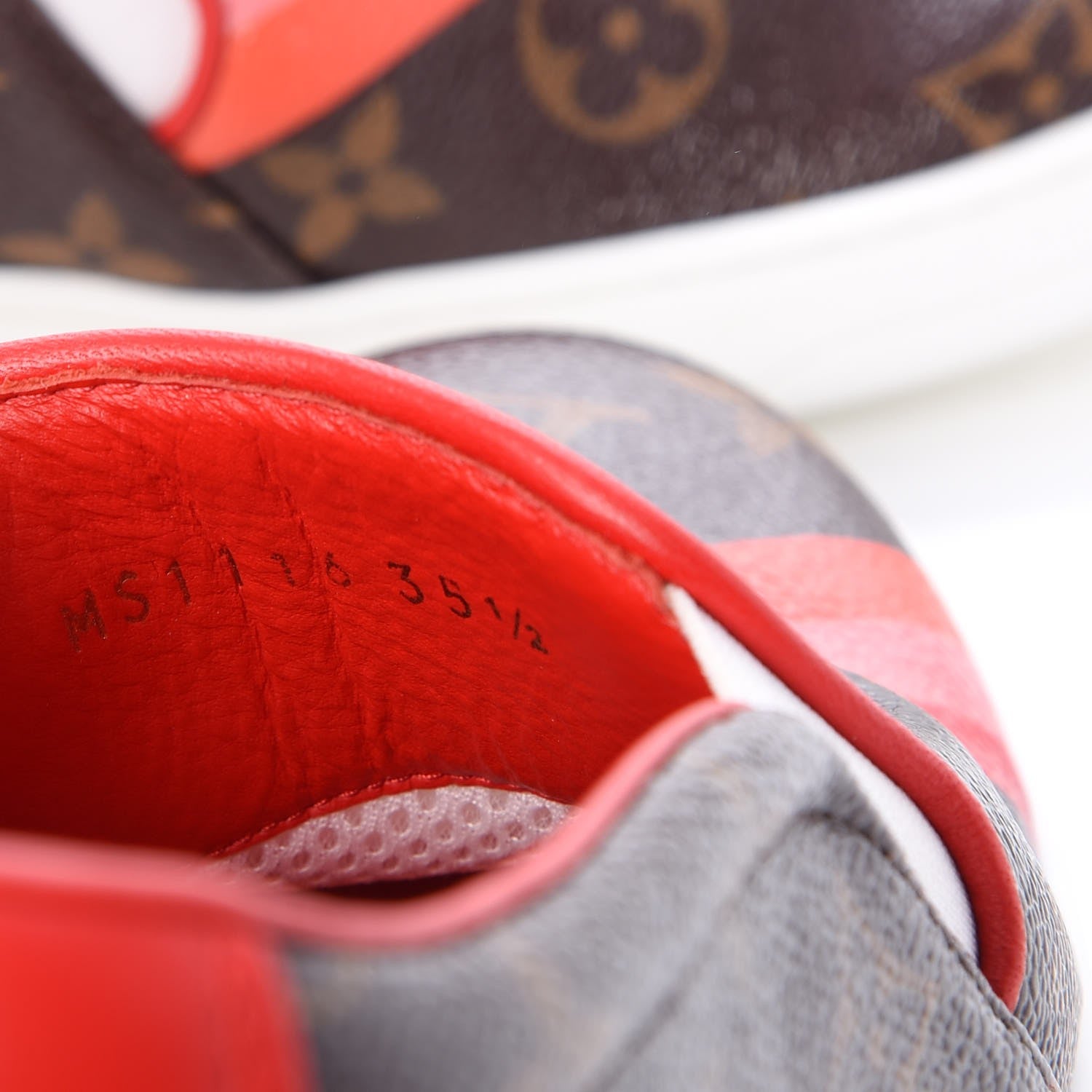 Louis Vuitton Monogram Frontrow Slip On Sneakers 35.5 Rouge 6 of 9