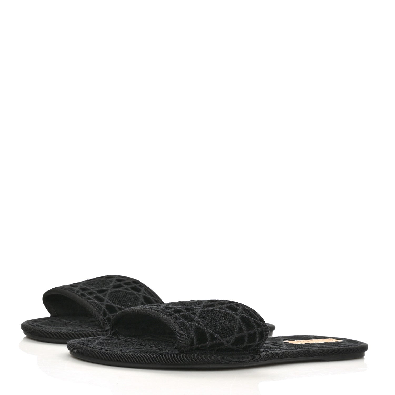 Christian Dior Velvet Cannage Chez Moi Slide Sandal 42 Black 3 of 8