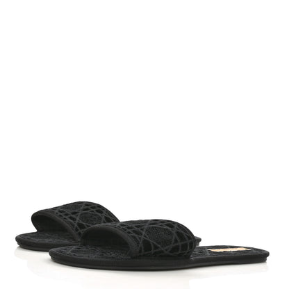 Christian Dior Velvet Cannage Chez Moi Slide Sandal 42 Black 3 of 8