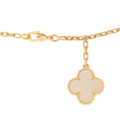 Van Cleef & Arpels 18K Yellow Gold Mother of Pearl 6 Motifs Magic Alhambra Necklace 4 of 5