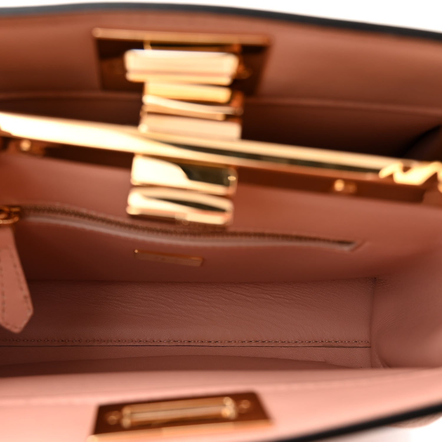 Fendi Nappa Pocket Mini Peekaboo Iconic Satchel Baby Pink 5 of 9