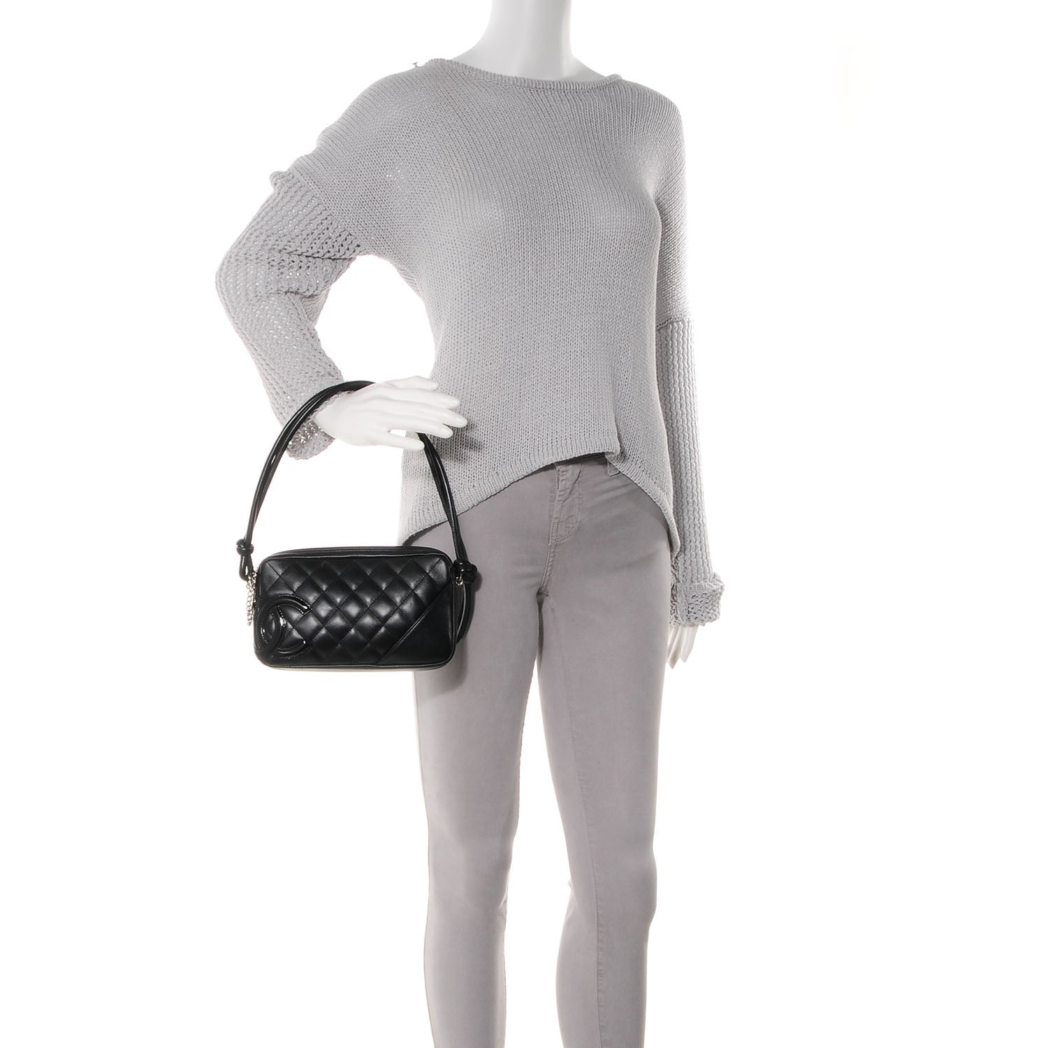 Chanel Calfskin Quilted Cambon Pochette Black 2 of 8