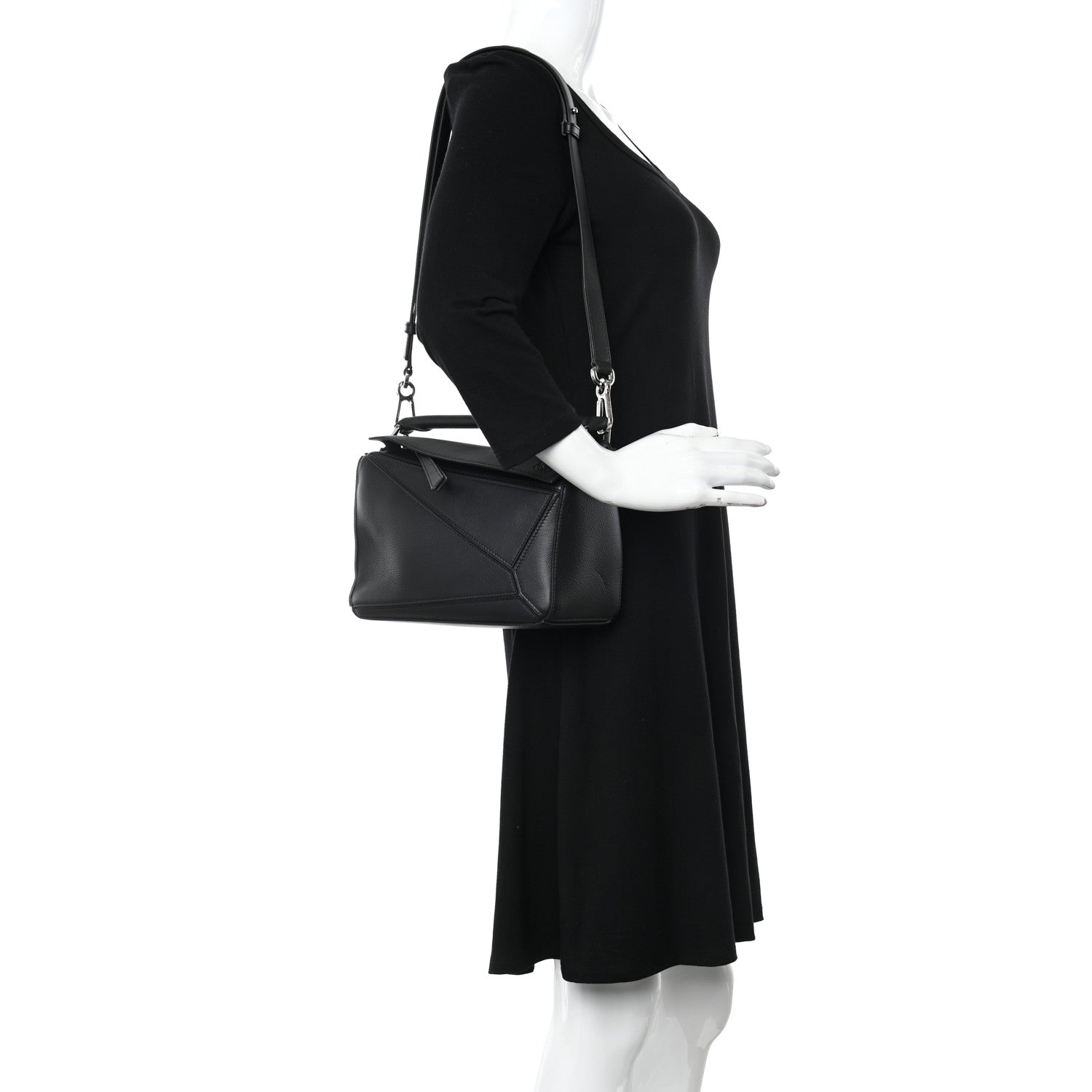Loewe Calfskin Small Puzzle Bag Black 2 of 11