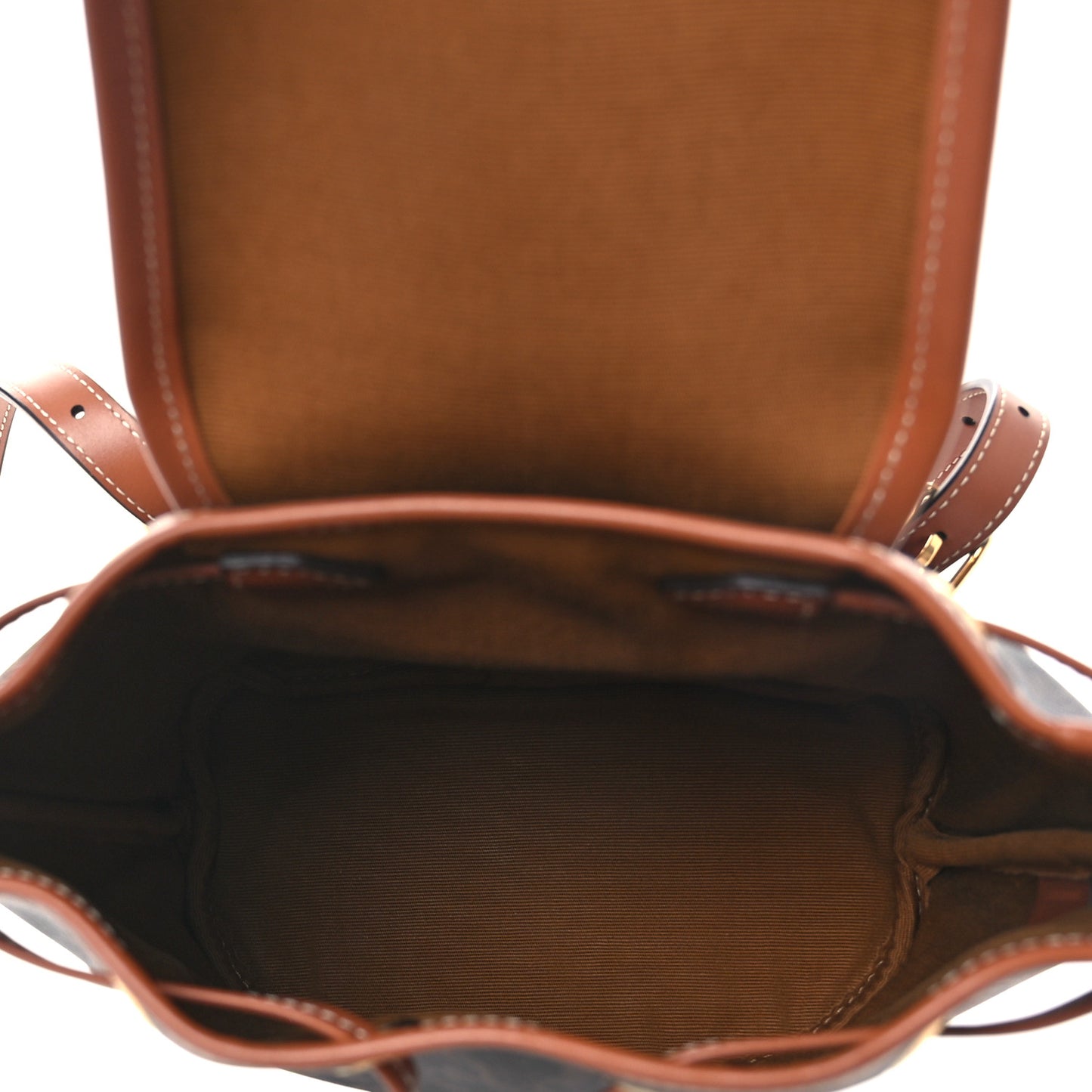 Triomphe Canvas Calfskin Mini Folco Backpack Tan