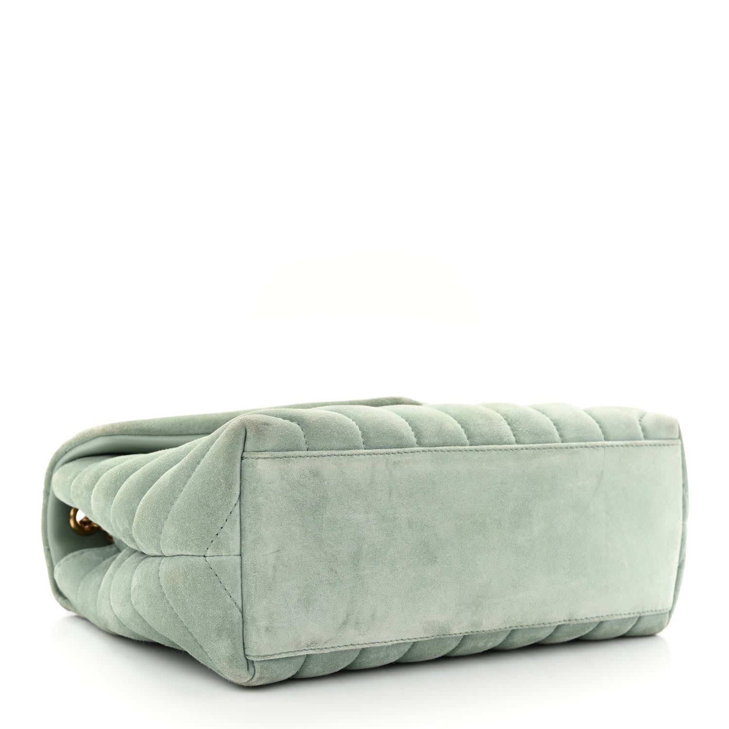 Saint Laurent Suede Calfskin Y Quilted Monogram Small Loulou Chain Satchel Vert Opaline 4 of 10