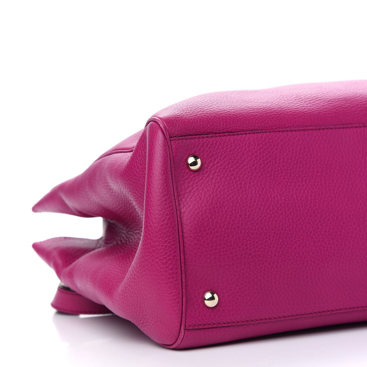Pebbled Calfskin Large Bamboo Shopper Tote Bright Bougainvillea