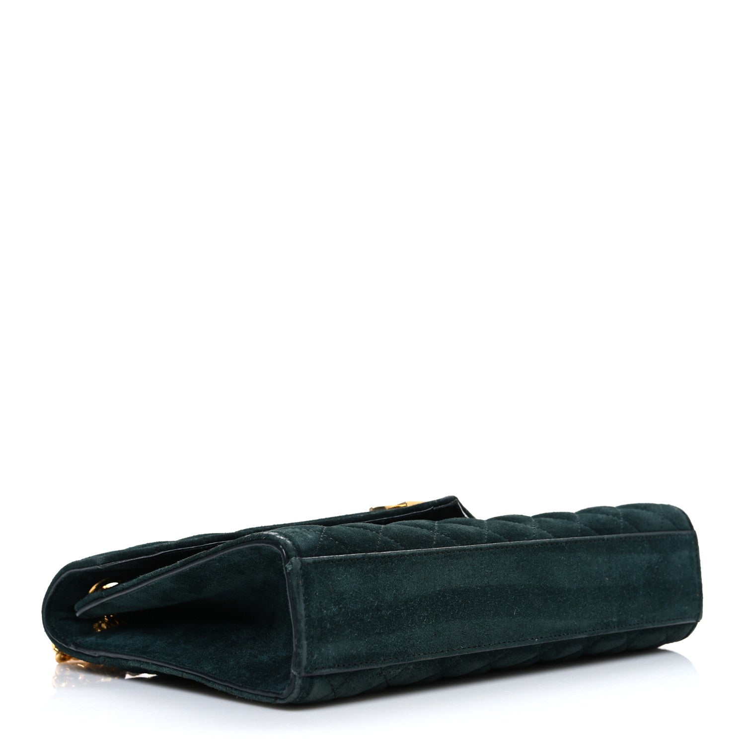 Saint Laurent Suede Mixed Matelasse Triquilt Medium Monogram Envelope Satchel Algae 4 of 10