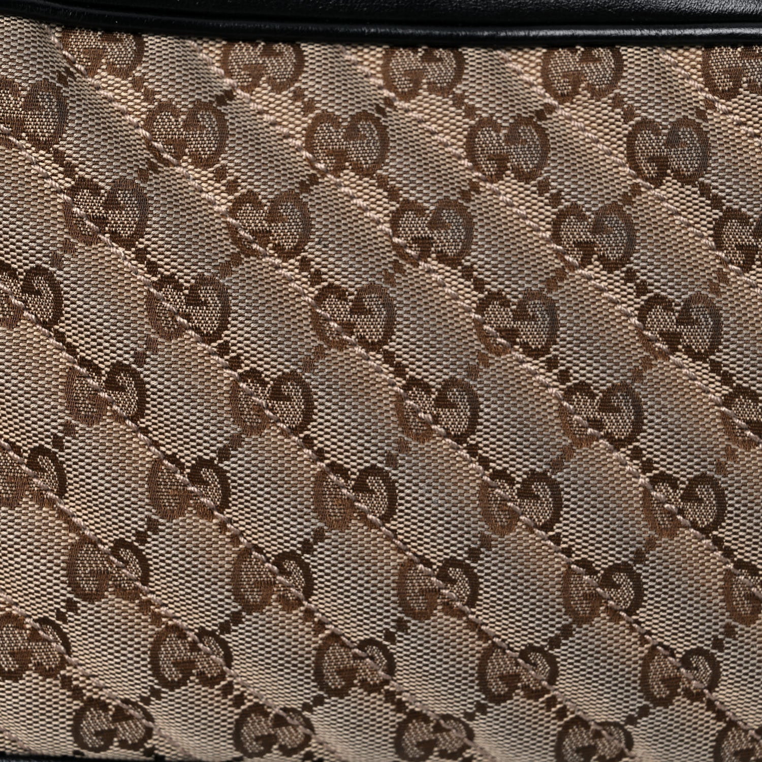 Gucci Monogram Matelasse Diagonal Small GG Marmont Chain Shoulder Bag Beige Black 14 of 15