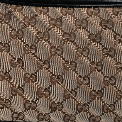 Gucci Monogram Matelasse Diagonal Small GG Marmont Chain Shoulder Bag Beige Black 14 of 15