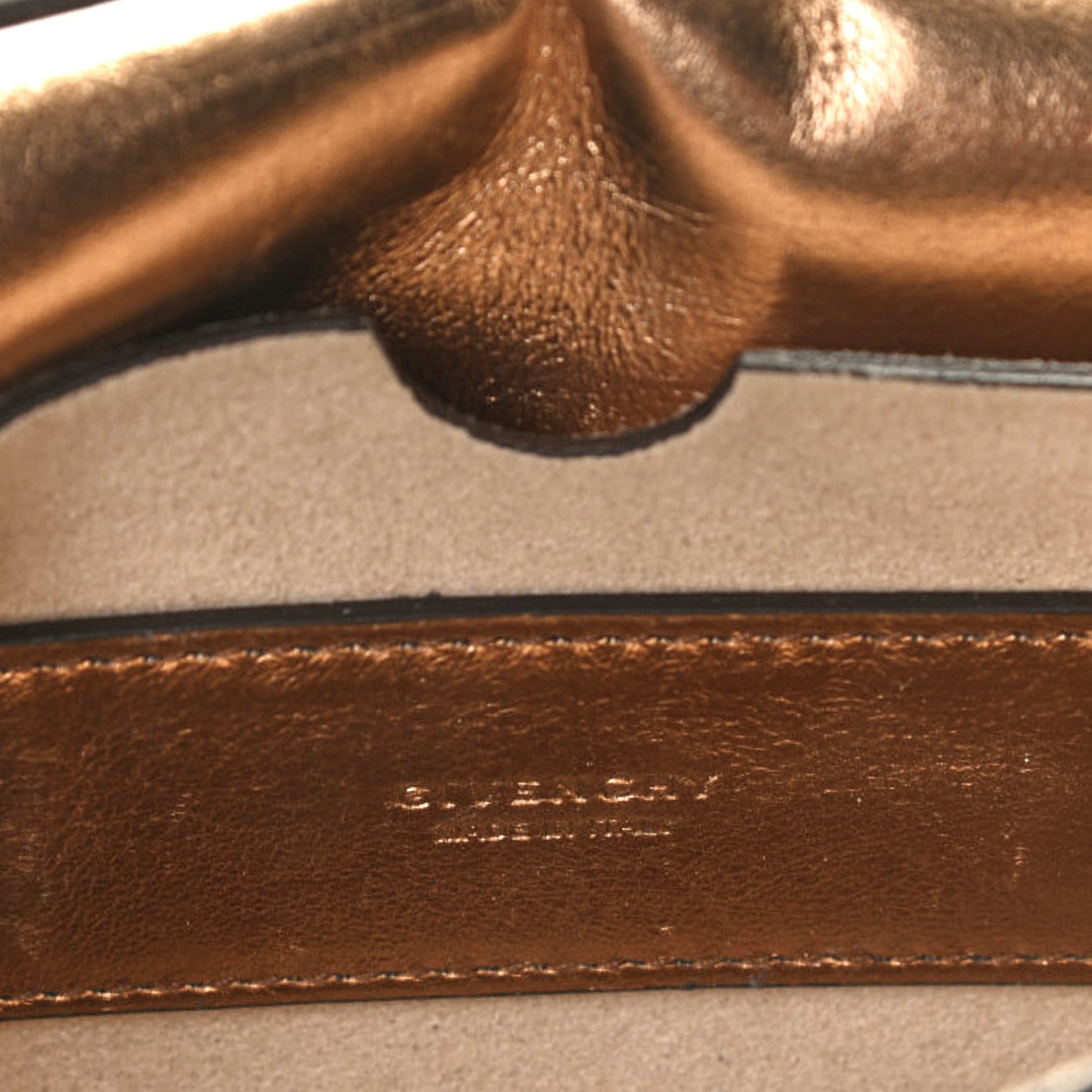 Givenchy Metallic Goatskin Quilted GV3 Mini Pocket Convertible Bag Gold 5 of 10