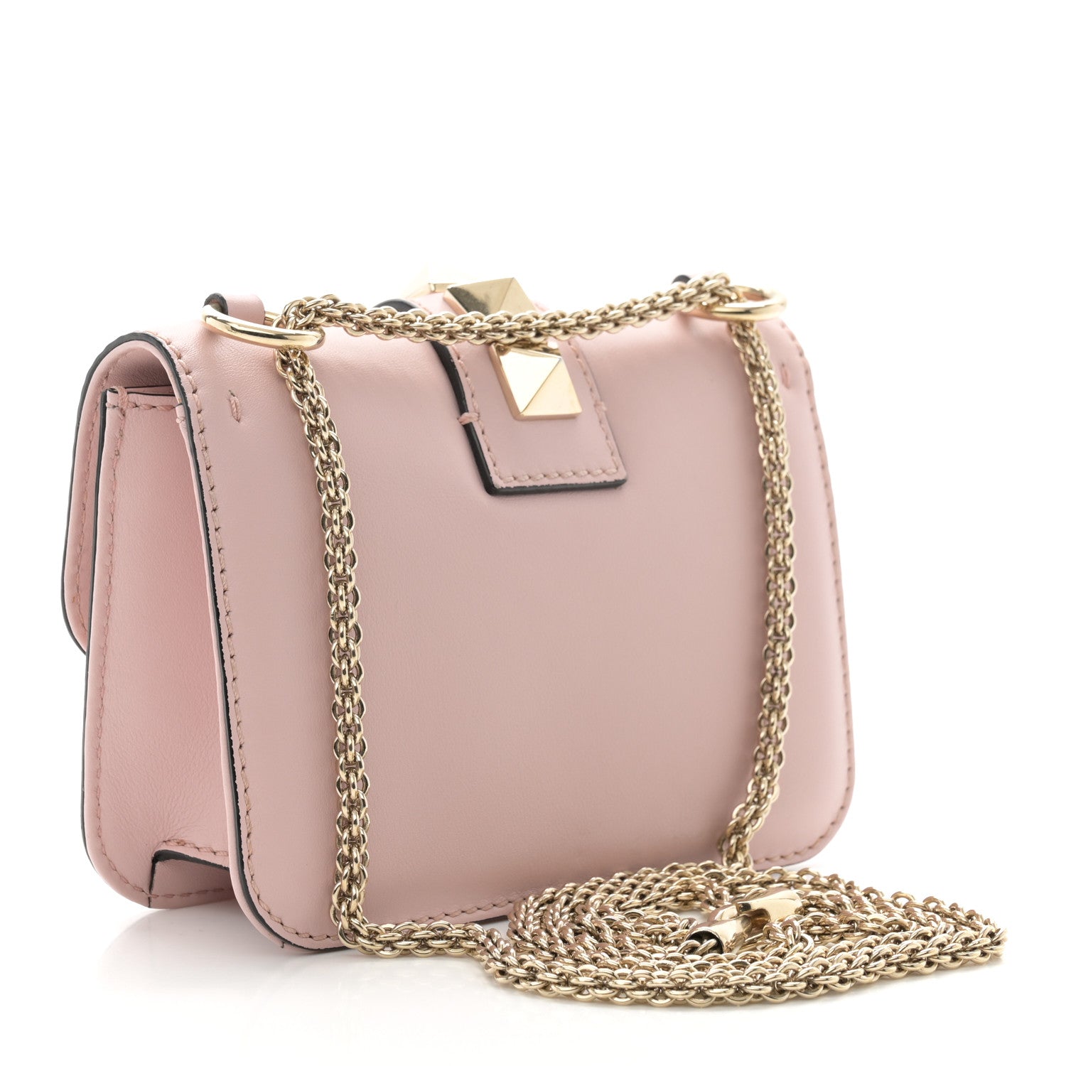 Valentino Garavani Vitello Small Glam Lock Rockstud Flap Poudre 3 of 10