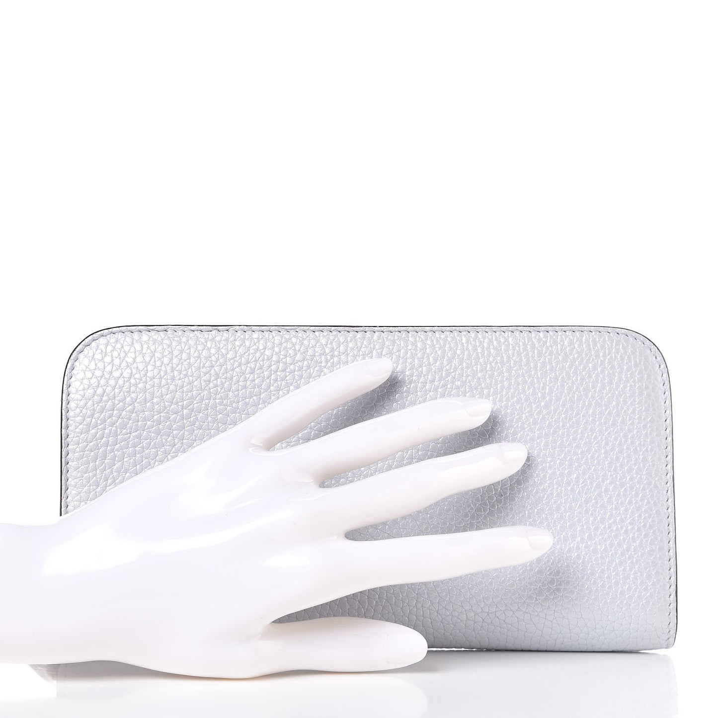 Metallic Bullcalf Diorissimo Voyageur Wallet Silver