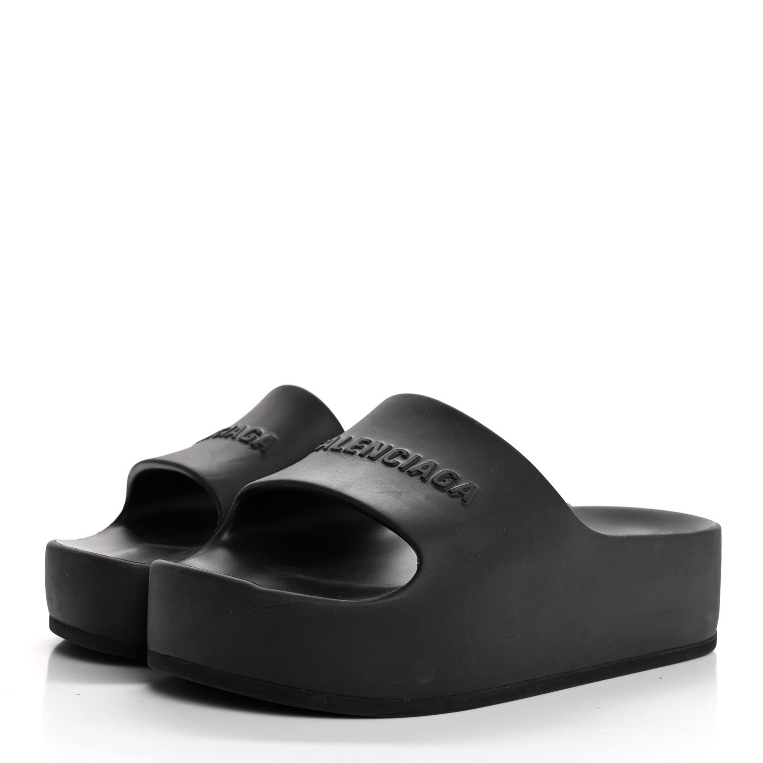 Balenciaga Rubber Chunky Platform Slide Sandals 35 Black 4 of 8