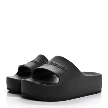 Balenciaga Rubber Chunky Platform Slide Sandals 35 Black 4 of 8