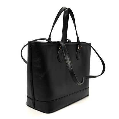 Gucci Textured Dollar Calfskin Small Ophidia Shoulder Tote Bag Black 3 of 10
