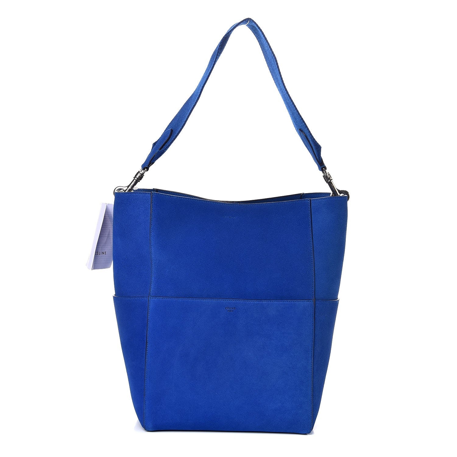 Celine Suede Sangle Bucket Bag Electric Blue 1 of 6