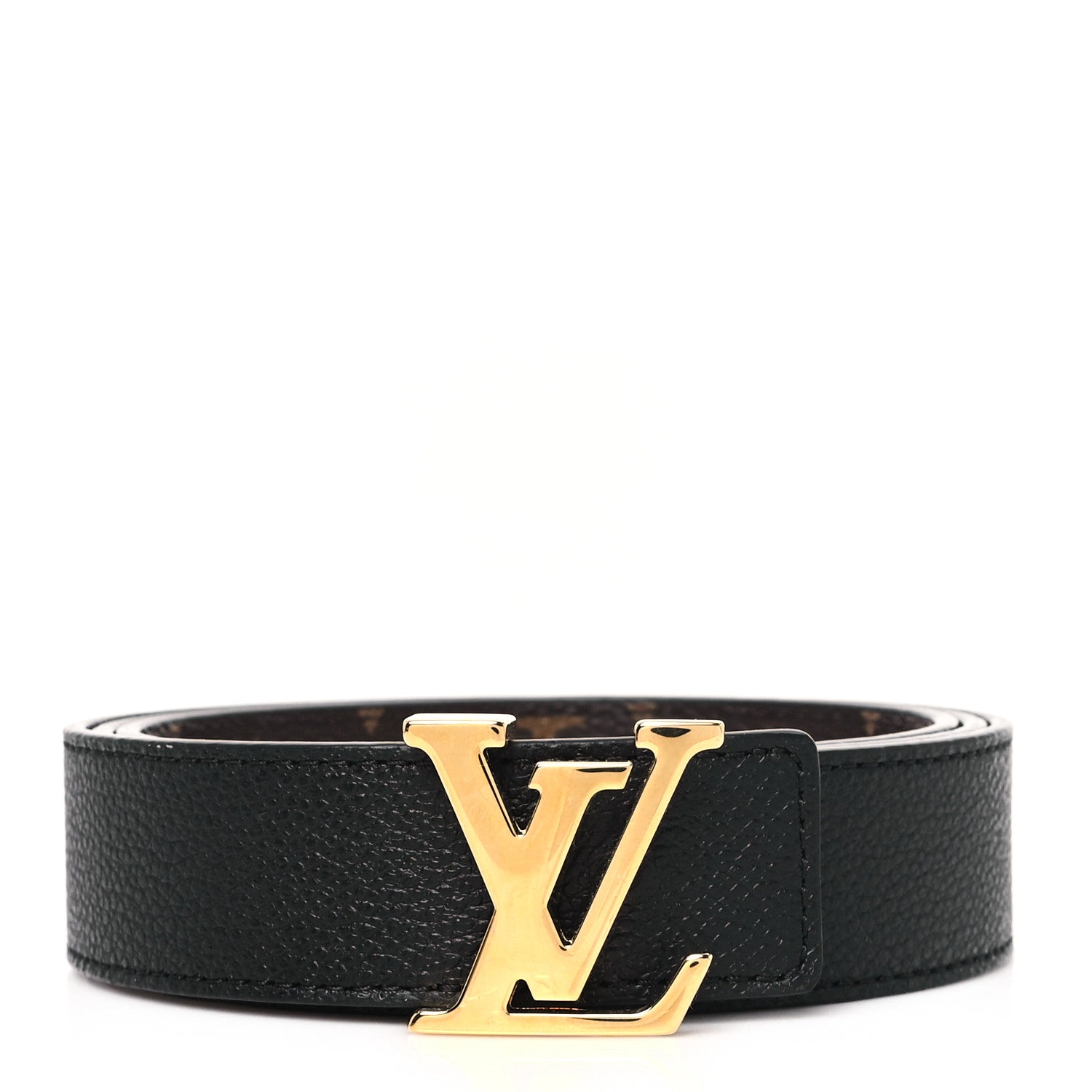 Louis Vuitton Calfskin Monogram 20mm LV Iconic Reversible Belt 95 38 Black 1 of 5