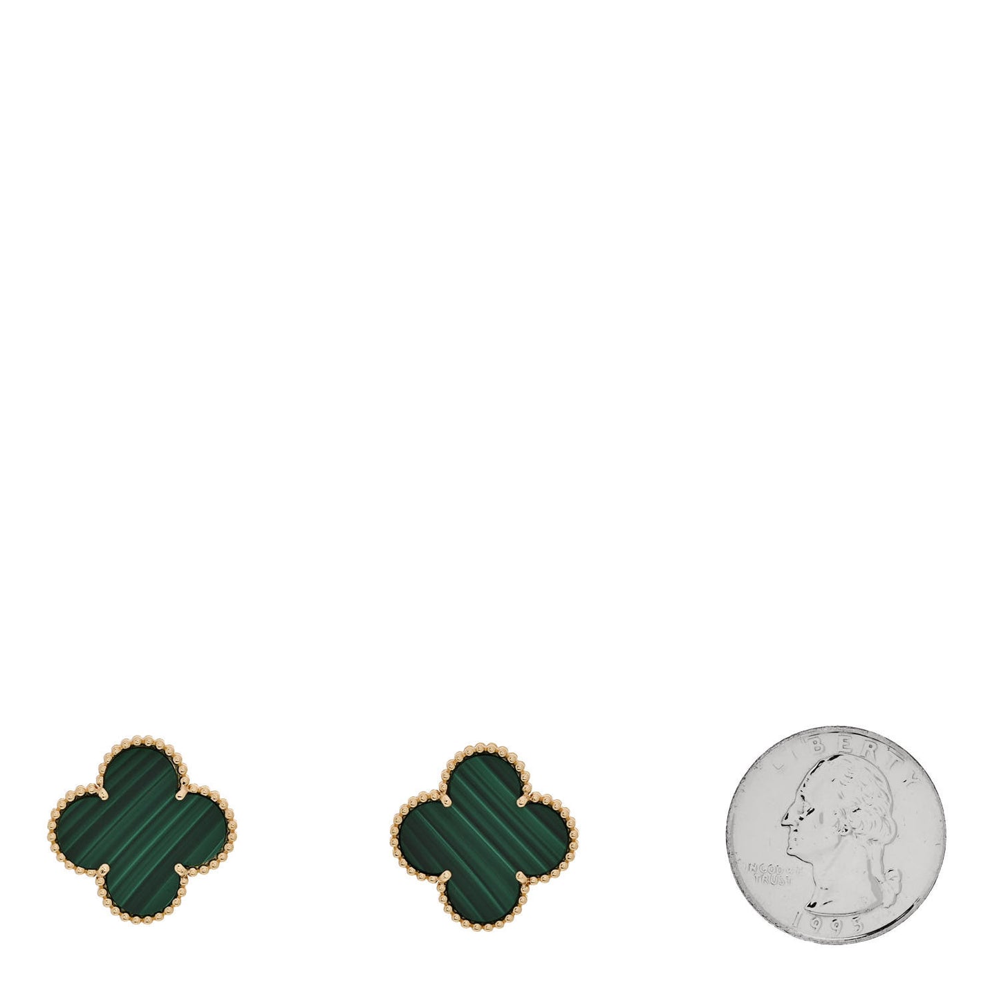 18K Yellow Gold Malachite Magic Alhambra Earrings