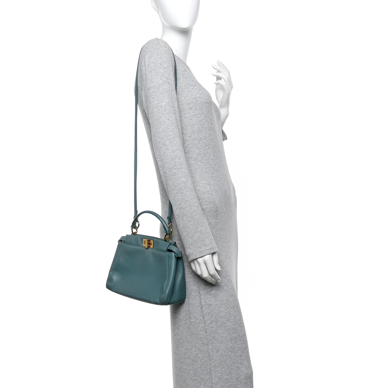 Fendi Nappa Mini Peekaboo Iconic Satchel Pound 2 of 13