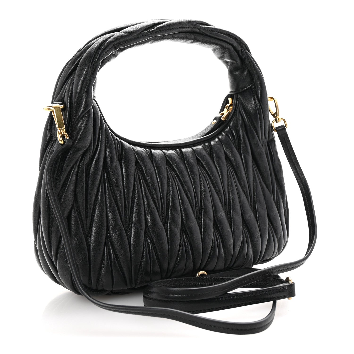 Miu Miu Nappa Matelasse Small Wander Hobo Black 3 of 10