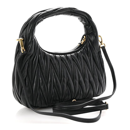 Miu Miu Nappa Matelasse Small Wander Hobo Black 3 of 10