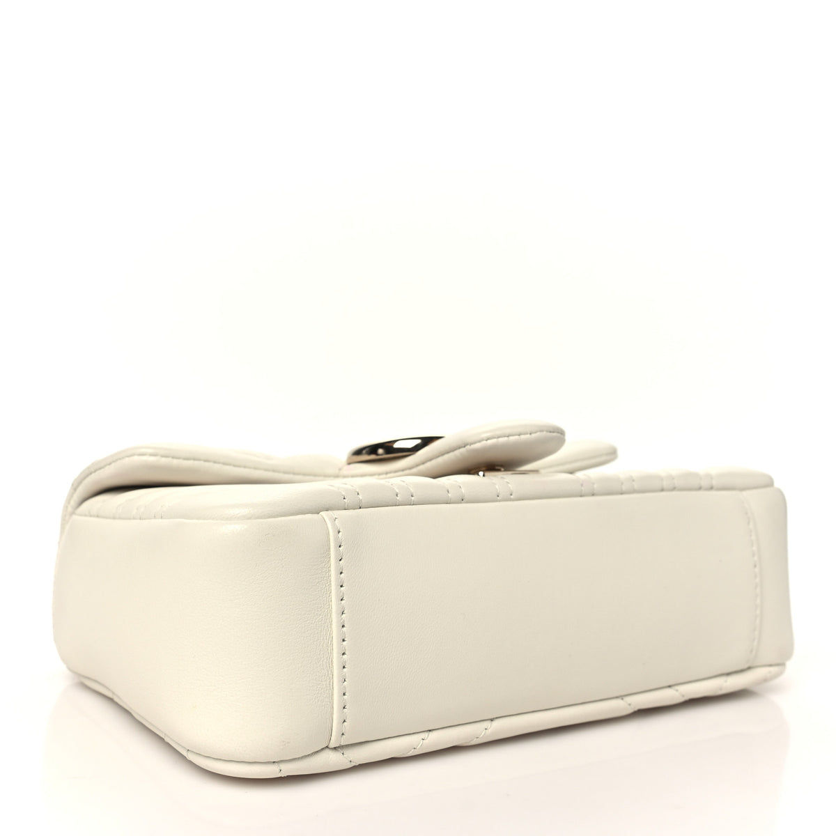 Gucci Lambskin Matelasse Small GG Marmont Shoulder Bag White 4 of 11