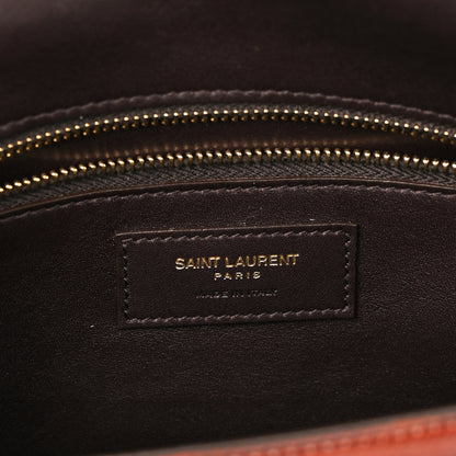 Saint Laurent Lizard Degrade Carre Satchel Brown Red 10 of 12
