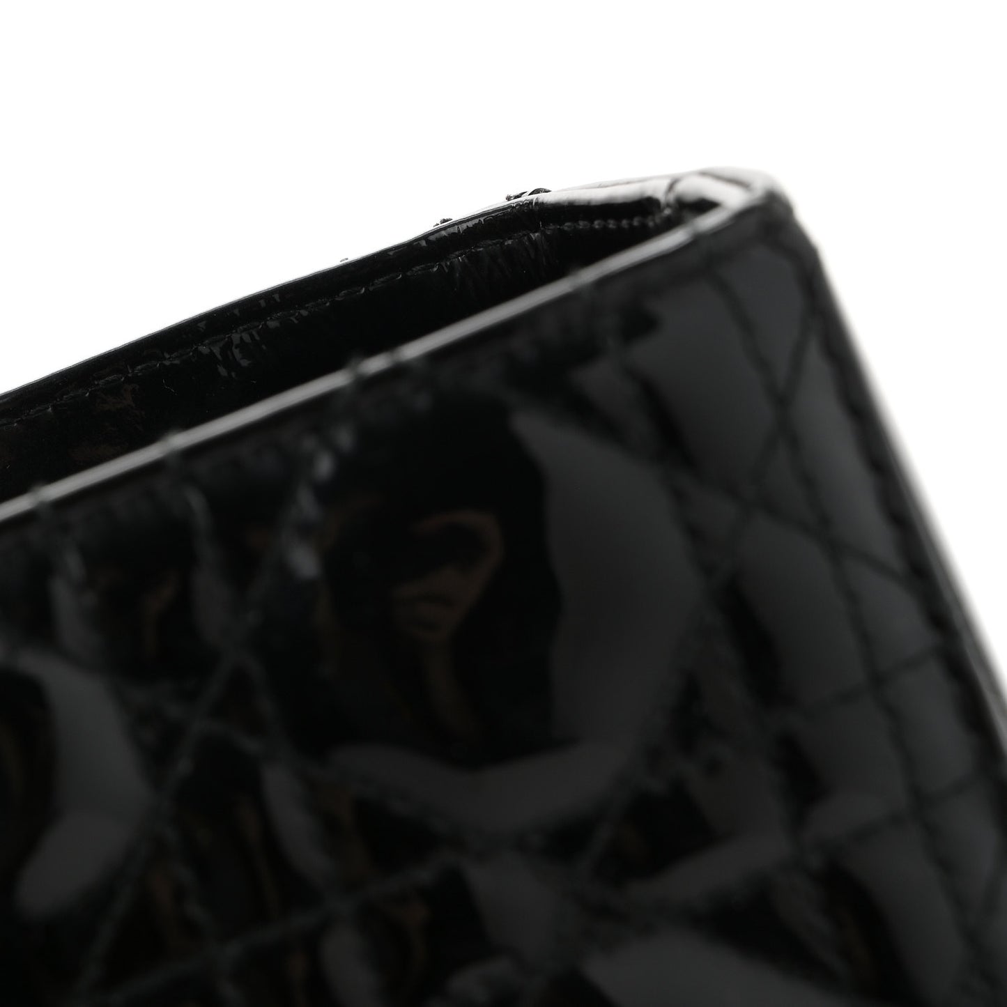 Patent Cannage Large Lady Dior Black