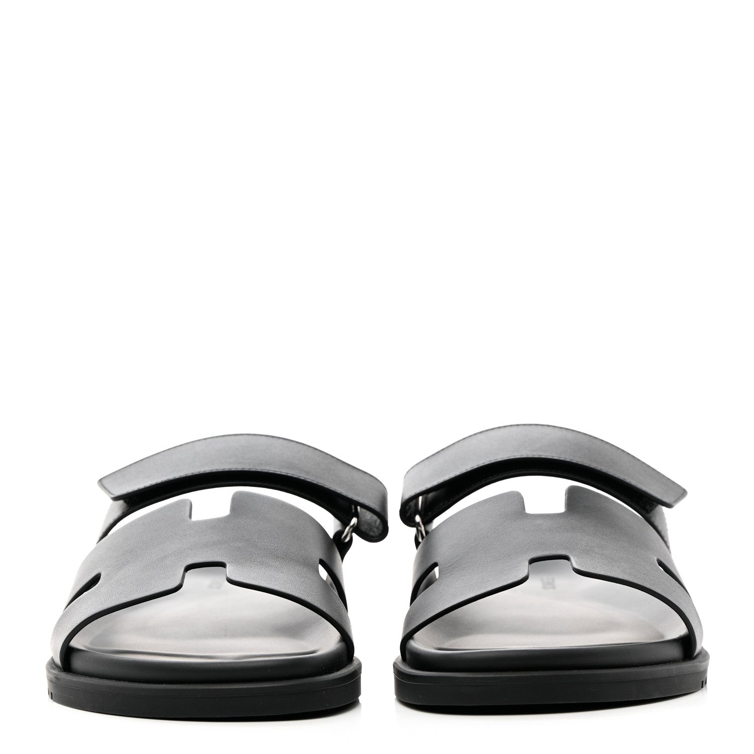 Hermes Calfskin Mens Chypre Sandals 43 Black 2 of 12