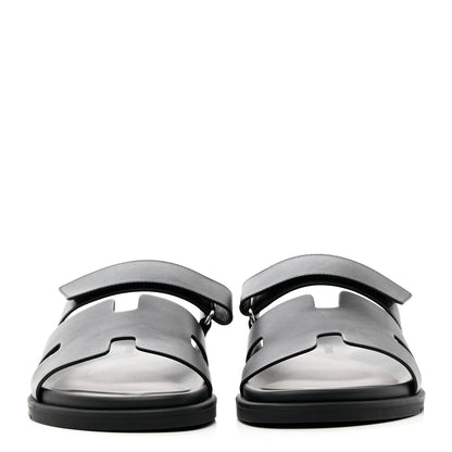 Hermes Calfskin Mens Chypre Sandals 43 Black 2 of 12
