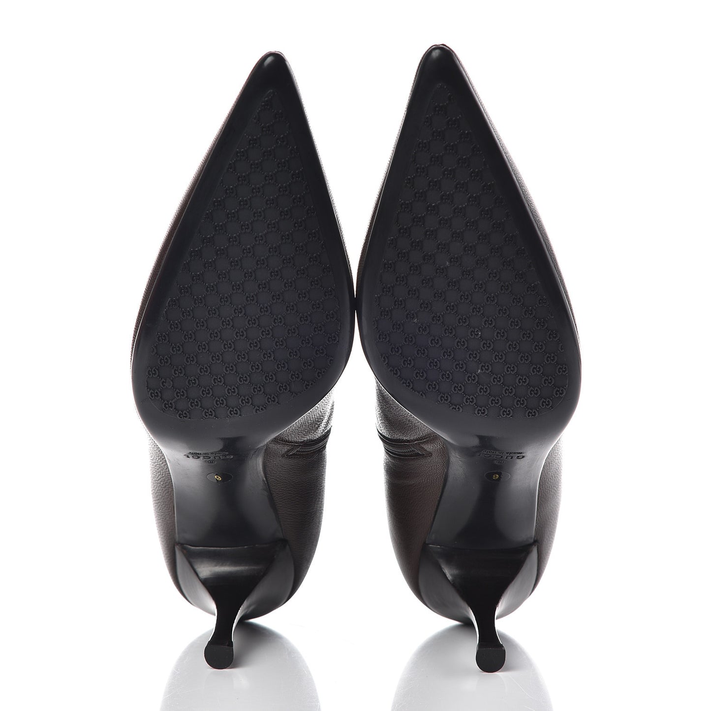 Grained Calfskin Pointed Toe Bootie 9 Brown