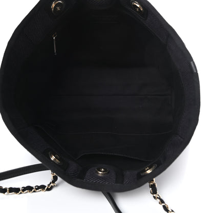 Chanel Mixed Fibers Calfskin Small Deauville Tote Black 5 of 12