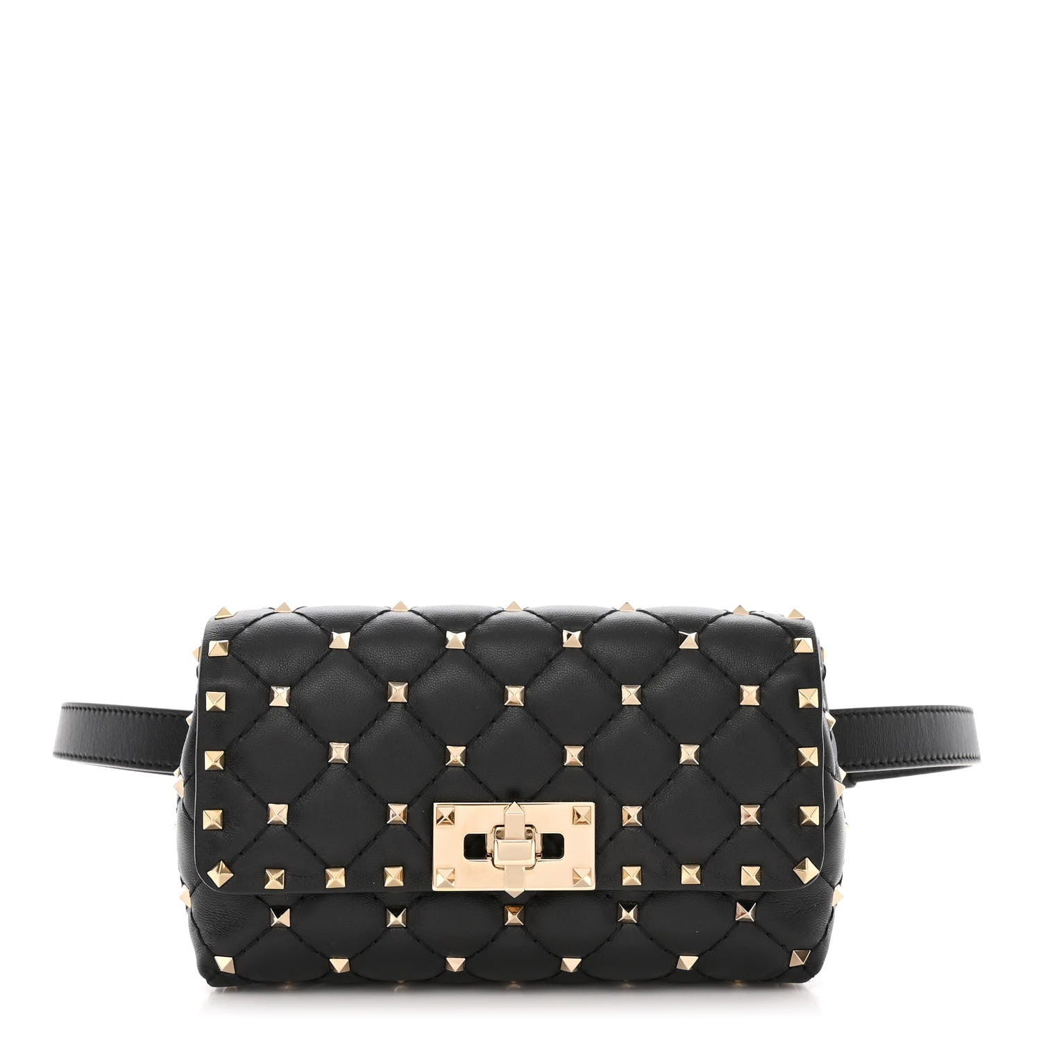 Valentino Garavani Lambskin Rockstud Spike Belt Bag Black 1 of 12