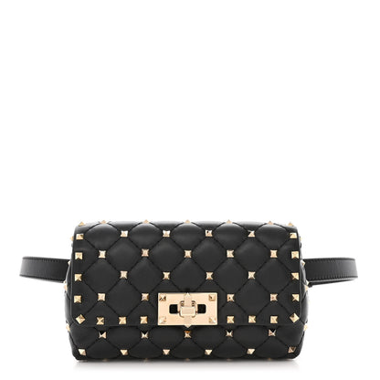 Valentino Garavani Lambskin Rockstud Spike Belt Bag Black 1 of 12