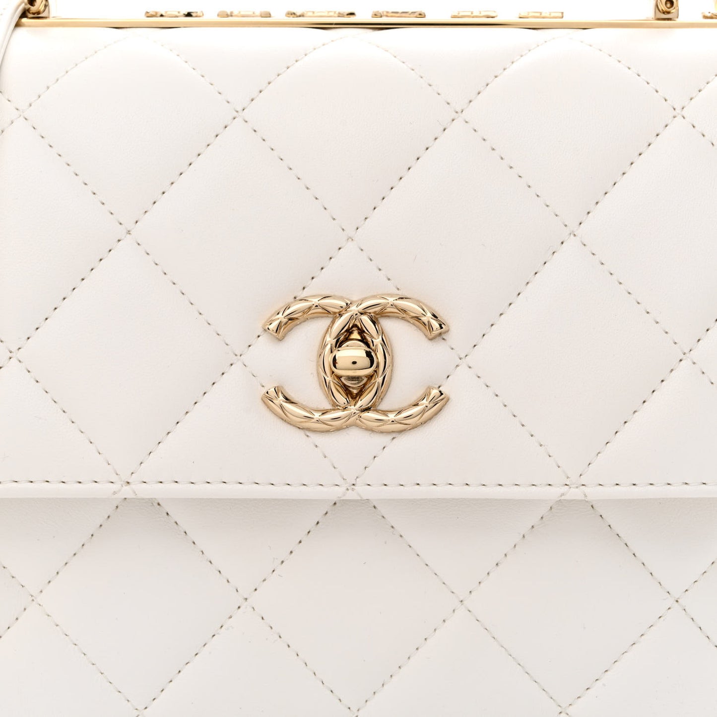 Lambskin Quilted Small Trendy CC Dual Handle Flap Bag White