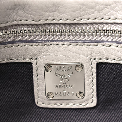 MCM Calfskin Ottomar Monogram Essential Boston Bag Dove 6 of 9