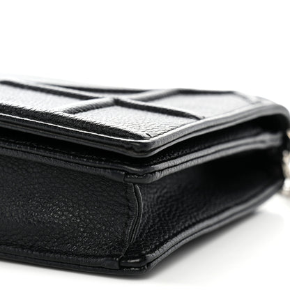 Christian Dior Grained Calfskin Diorama Wallet on Chain Pouch Black 9 of 11