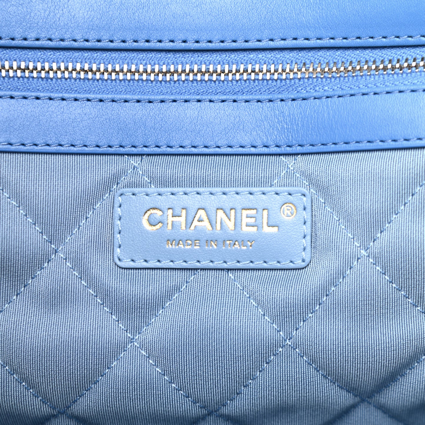 Terry Cotton Quilted Coco Beach Shopping Tote Blue