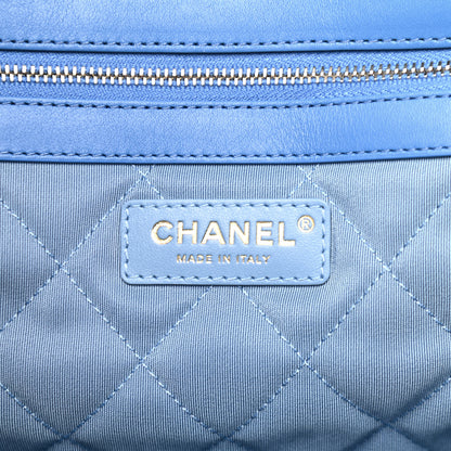 Chanel Terry Cotton Quilted Coco Beach Shopping Tote Blue 5 of 6