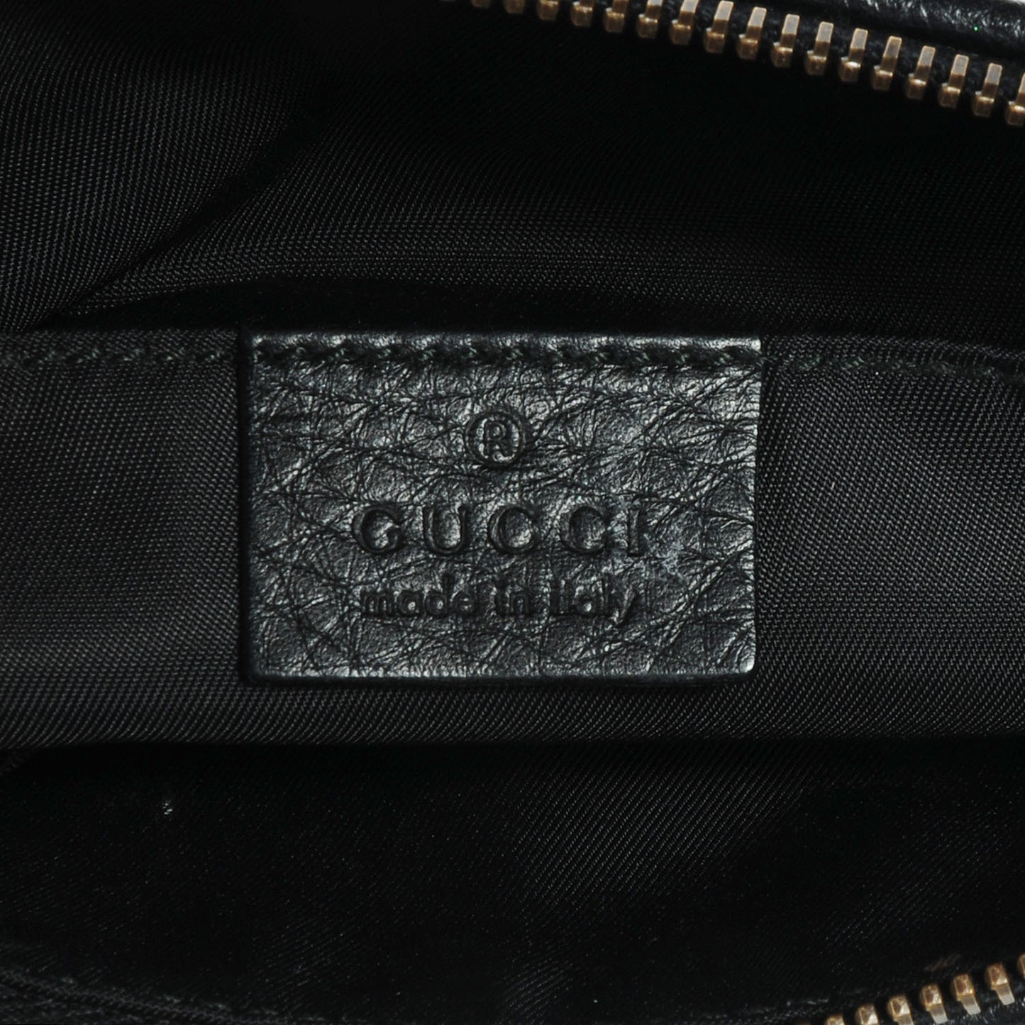 Pebbled Leather Wristlet GG Black
