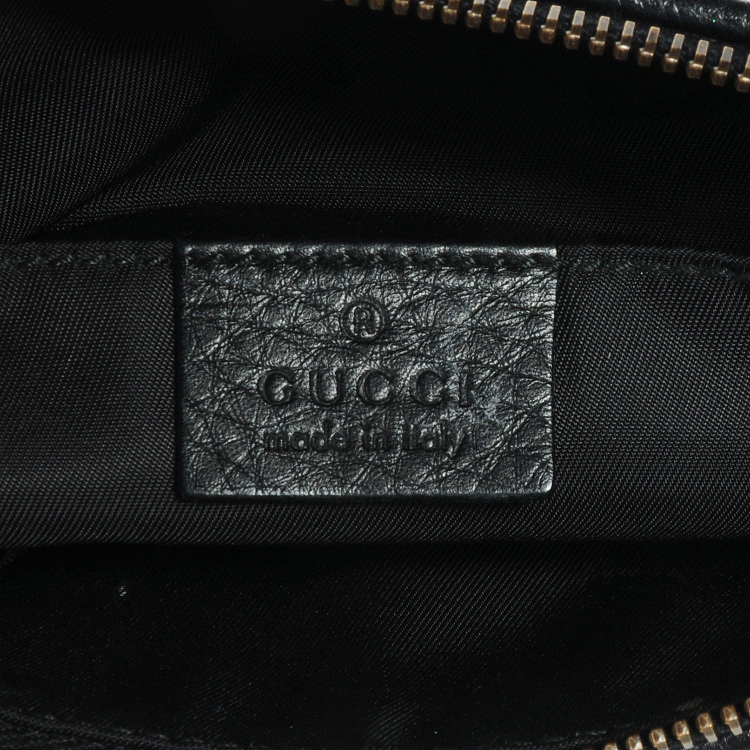 Gucci Pebbled Leather Wristlet GG Black 7 of 8