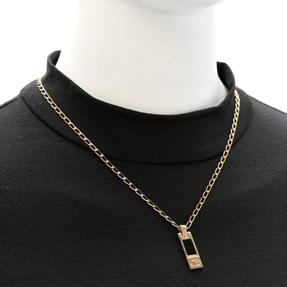 Christian Dior Metal CD Bar Necklace Gold Black 2 of 6