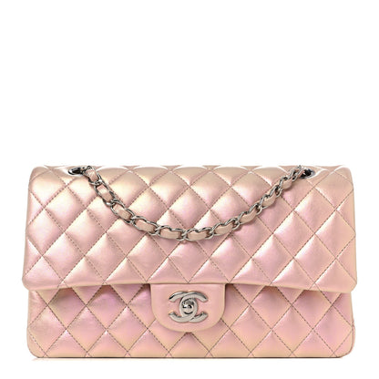 Chanel Iridescent Calfskin Quilted Medium Double Flap Pink 1 of 13