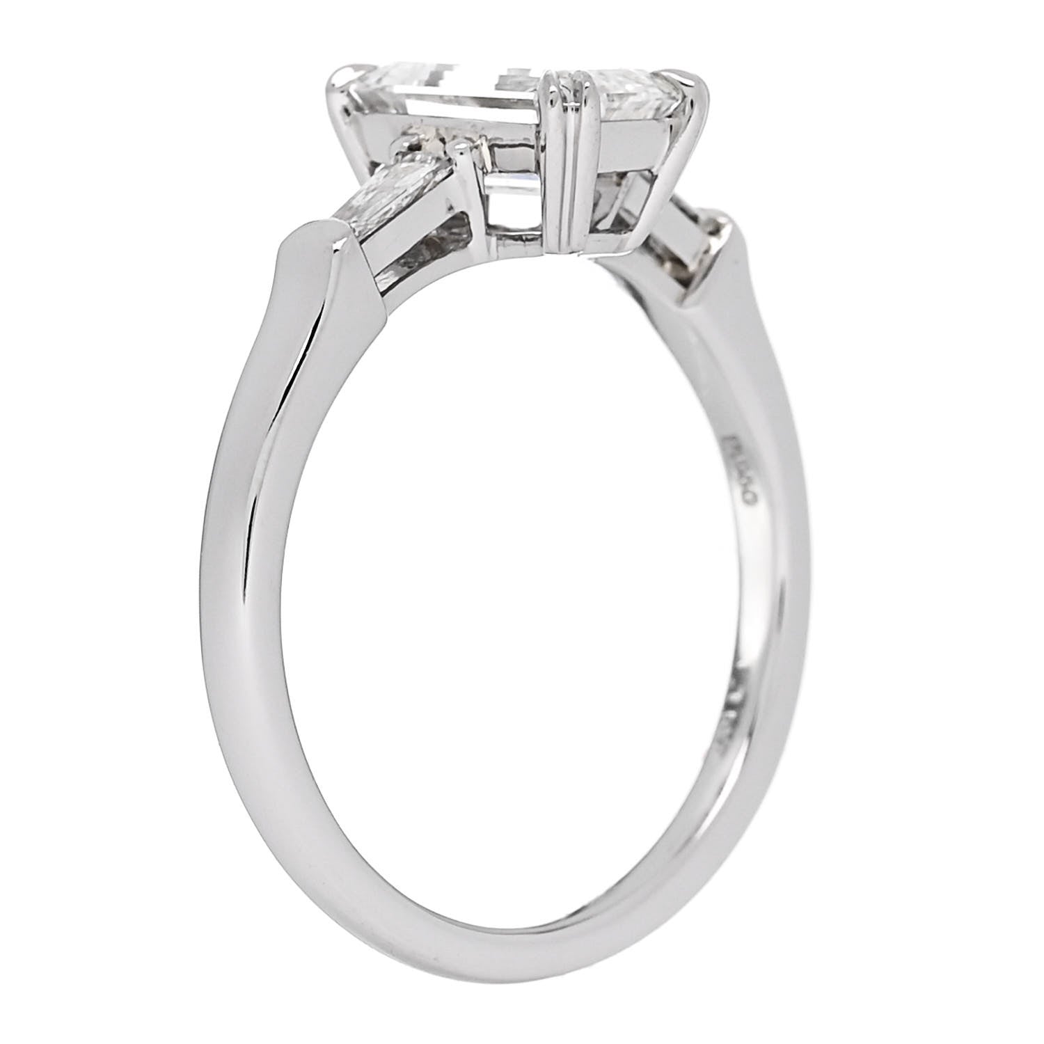 Parker & West by FASHIONPHILE Platinum Diamond 1.157ct Emerald Cut Tapered Baguette Engagement Ring  50 5.25 6 of 10