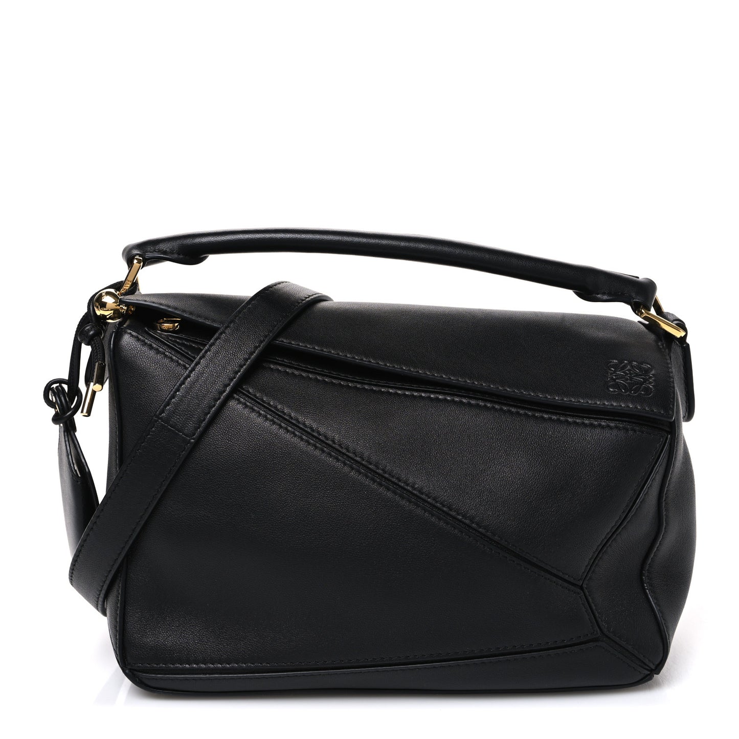 Nappa Lambskin Small Featherlight Puzzle Bag Black
